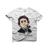 Tshirthane Sherlock Holmes Robert Downey Jr Beyaz Erkek T-shirt