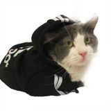 Tshirthane Siyah Adidog Kapşonlu Duo Kedi Sweatshirt