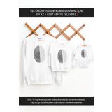 Tshirthane Siyah Beyaz Parmak İzi Baba Oğul Kız TEK ÜRÜN FİYATIDIR KOMBİN YAPMAK İÇİN EN AZ 2 ADET SEPETE EKLE-13-14 Yaş