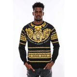Tshirthane Siyah Bisiklet Yaka Baskılı Sweatshirt