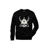 Tshirthane Skull Triangle Geyik Siyah Erkek Tshirt