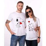 Tshirthane Snoopy Love 2'li Sevgili T-shirt