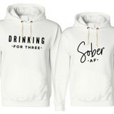 Tshirthane Sober Drinking 2'li Sevgili Sweatshirt
