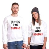 Tshirthane Stupid Sevgili Kombinleri Sweatshirt Kombini, Kadın, XS-Tek Ürün Fiyatıdır, Kombin Yapmak İçin En Az 2 Adet Sepete Ekleyiniz