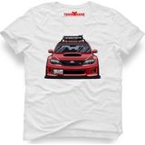 Tshirthane Subaru Red Line Beyaz Erkek T-Shirt - XL
