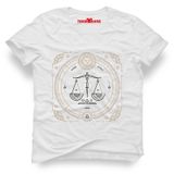 Tshirthane Terazi Burcu Libra Beyaz Erkek T-shirt