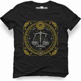 Tshirthane Terazi Burcu Libra Siyah Erkek T-shirt