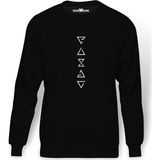 Tshirthane The Witcher Signs Dikey Baskılı Siyah Erkek Örme Sweatshirt Uzun kol - XL