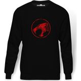 Tshirthane Thundercats Logo Baskılı Siyah Erkek Örme Sweatshirt Uzun kol