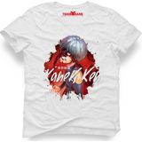 Tshirthane Tokyo Ghoul Kaneki Beyaz Erkek T-Shirt - XS