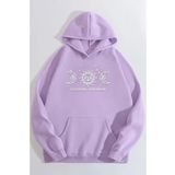 Tshirthane Unisex Celestial Sun Moon Baskılı Sweatshirt