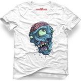 Tshirthane Zombie Brain Beyaz Erkek T-Shirt