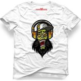 Tshirthane Zombie Dj Forever Music Beyaz Erkek T-Shirt