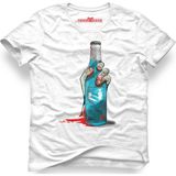 Tshirthane Zombie Drink Blue Beyaz Erkek T-Shirt - XS