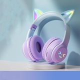 TSKVT Bluetooth Kulaklıklar, Sevimli Stil Kulaklıklar, Katlanabilir Solunum Renkli Işık, Kablosuz Bluetooth 5.0, Cep Telefonlarında, Tabletlerde ve Diğer Cihazlarda Bağlanabilir ve Kullanılabilir,