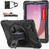 TSQQST Lenovo Tab M8 4. Nesil 2023 Model TB-300FU Çocuklar için Kılıf | Lenovo M8 Tablet için [360 Dönen Stand] ve El Kayışı İşlevli Kapaklı Tam Koruma Koruma Kılıfı | Siyah