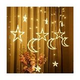tsrmx ay yıldız saçak perde led 5 fişli fonksiyonlu star collection 997516 - Sarı