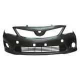 TŞT 2010 - 2013 Toyota Corolla E150 Ön Tampon Siyah (Izgaralı - Çeki - Sis - Delikli (Far Yıkama Deliksiz) Fpı) (Oem NO:5211902B30)