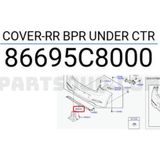 TŞT Hyundai İ20 Arka Tampon Karlık Alt 2014- (Oem No: 86695C8000)