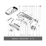 TŞT Renault Megane- 4- Sd- 2021-2025 Arka Tampon Braketi Üst Iç Sağ/sol Set (2 Parça) (Orta Sağa Takılan) (Oem NO:850422186R)