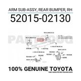 TŞT Toyota Corolla 2007-2013 Arka Tampon Demiri Bağlantı Ayağı Sağ (Metal) (Oem No: 52015-02130)