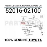 TŞT Toyota Corolla 2007-2013 Arka Tampon Demiri Bağlantı Ayağı Sol (Metal) (Oem No: 52016-02100) - Sağ