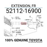 TŞT Toyota Corolla Cross 2022-2024 Ön Tampon Sağ Dodik Delikli Astarlı - Siyah (Tyg) (Oem NO:5211216900)