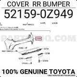 TŞT Toyota Corolla- Hb- 2020-2022 Arka Tampon Siyah (Tyg) (Oem No:521590Z949)