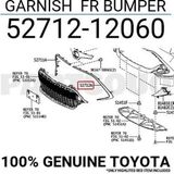 TŞT Toyota Corolla- Hb- 2020-2022 Ön Tampon Panjuru Dış Çerçeve Çıtası Sol Koyu Gri (Tyg) (Oem No:52712