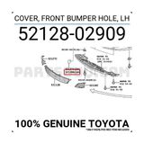 TŞT Toyota Corolla Ön Tampon Çeki Demir Kapağı Sol 2008- (Oem No: 5212802909) - Sağ