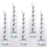 tstoy Şeffaf 5 parçalı elmas kristal çelenk, asmak için, düğün, plaj, 6 boncuk ve toplu prizma kolye ucu Accent Made mit Magnificent kristal, taş, kristal, 40 mm
