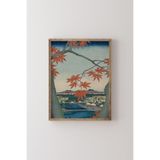 Tsugi Köprüsü'ndeki Akçaağaçlar - Ahşap Desenli Çerçeve, Ceviz, 50 x 70