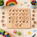 Tt Atölye Tr Okul Öncesi Ahşap Harf Eşleştirme Yapbozu - Montessori Eğitici Ahşap Oyuncak Seti