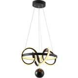 TT Aydınlatma TT003TPL-SY Tt Aydınlatma Sarmal Modeli Mat Siyah Mermer Desen Toplu LED Avize - Sarı Işık