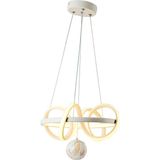 TT Aydınlatma TT005TPL-BY Tt Aydınlatma Burgu Modeli Mat Beyaz Mermer Desen Toplu LED Avize - Beyaz Işık