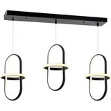 TT Aydınlatma TT006-3S-SY Tt Aydınlatma Minyon Modeli 3 Lü Mat Siyah Sıralı LED Avize - Renkli