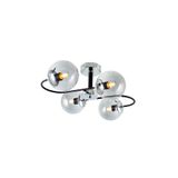 TT AYDINLATMA Tt012-4 Kr Krom Rengi Kaplama 4 Lü Füme Camlı Lüks Avize Krom 27 cm