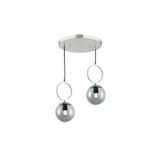 TT AYDINLATMA Tt014-2 Kr Krom Kaplama Füme Camlı 2 Li Avize Krom 30 x 60