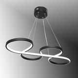 TT Aydınlatma TT025-SY Yılan Modeli Mat Siyah LED Avize - 3 Renk Işık