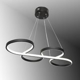 TT Aydınlatma TT025-SY Yılan Modeli Mat Siyah LED Avize - Beyaz Işık