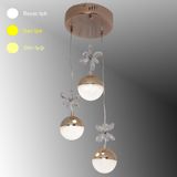 TT Aydınlatma TT033-3-FSR Tt Aydınlatma Kelebek Toplu Model Fransız Sarısı Kaplama 3 Lü 3 Renk Modüllü Ledli Avize - Gold Rose