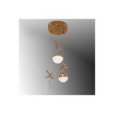 TT AYDINLATMA TT033-3-SR TT Aydınlatma Kelebek Toplu Model Sarı Kaplama 3 lü 3 Renk Modüllü Ledli Avize Sarı 20 x 60