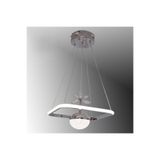 TT AYDINLATMA TT037-KR TT Aydınlatma Kare Model Krom Kaplama Tek Toplu 3 Renk Modüllü Ledli Avize Krom 20 x 80
