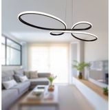 TT Aydınlatma TT041-SY Tt Aydınlatma Trend Modeli Mat Siyah LED Avize - Beyaz Işık