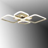 TT Aydınlatma TT050-FSR Tt Aydınlatma Baklava Desen Fransız Sarı Kaplama 4 Lü LED Avize - Sarı Işık - Rose Gold
