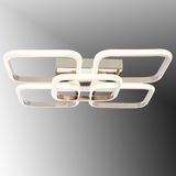 TT Aydınlatma TT302-4+1-FSR Kare Tt Aydınlatma Fransız Sarı Kaplama Plofonyer 5 Li LED Avize - Rose Gold - 3 Renk Işık
