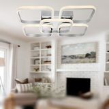 TT Aydınlatma TT302-4+1-KR Kare Tt Aydınlatma Krom Kaplama Plofonyer 5 Li LED Avize - Sarı Işık