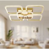TT Aydınlatma TT302-4+1-SR Kare Tt Aydınlatma Sarı Kaplama Plofonyer 5 Li LED Avize - Beyaz Işık