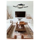 TT AYDINLATMA Tt302-4+1-sy Kare Mat Siyah Plofonyer 5 Li (Beyaz Işık) Led Avize Siyah
