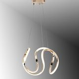 TT Aydınlatma TT306-35-FSR Tt Aydınlatma Kavis Modeli Fransız Sarı Kaplama LED Avize - Rose Gold - Sarı Işık